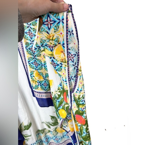 Vince Camuto lemon tile printed topper, coverup, One Size, Beach Pool Resort - Picture 7 of 14